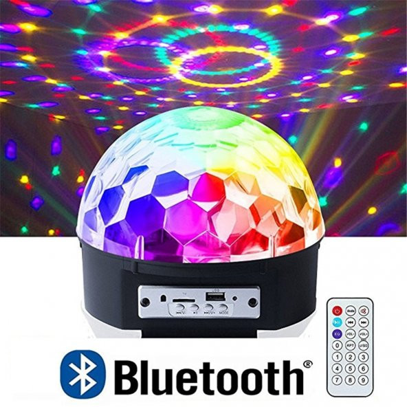 Bluetooth SD AUX USB LED Disco Lamba Topu SpeakerX