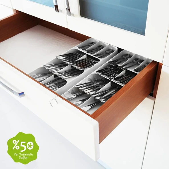 9 Bölmeli Çekmece İçi Kaşıklık Çekmece Düzenleyici Organizer - 2