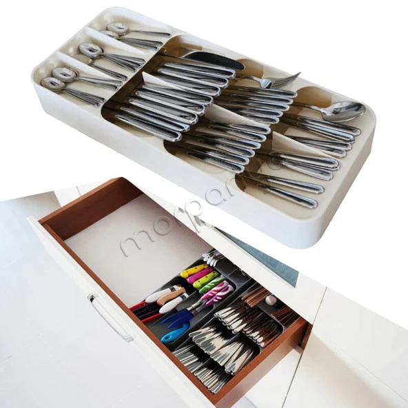 9 Bölmeli Çekmece İçi Kaşıklık Çekmece Düzenleyici Organizer - 3