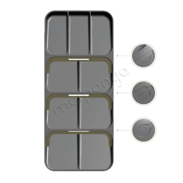 9 Bölmeli Çekmece İçi Kaşıklık Çekmece Düzenleyici Organizer - 5