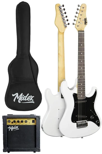 Midex CEG-36WH 8-12 Yaş Çocuklar İçin Amfili Full 3/4 36 İnç Elektro Gitar Seti White - Resim 2