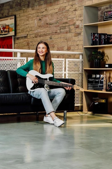 Midex CEG-36WH 8-12 Yaş Çocuklar İçin Amfili Full 3/4 36 İnç Elektro Gitar Seti White - Resim 3