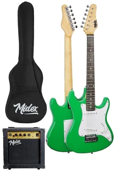 Midex CEG-36GR 8-12 Yaş Çocuklar İçin Amfili Full 3/4 36 İnç Elektro Gitar Seti Yeşil - Resim 2