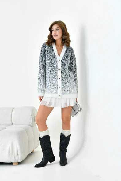 FTZ Women Kadın Geçişli Hırka  Ekru 20941 - Resim 3