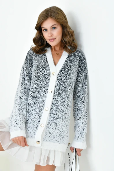 FTZ Women Kadın Geçişli Hırka  Ekru 20941 - Resim 4