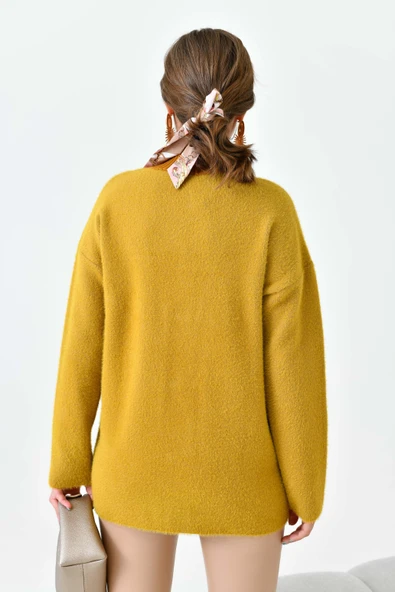 FTZ Women Kadın Düğme Detaylı Hırka  Olive 20865 - Resim 7