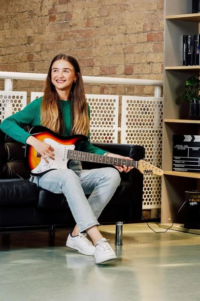 Midex CEG-36SB 8-12 Yaş Çocuklar İçin Amfili Full 3/4 36 İnç Elektro Gitar Seti Sunburs - Resim 3