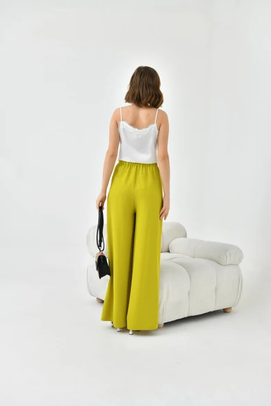 FTZ Women Kadın Lastikli Pleli Pantolon  Asit 30762 - Resim 7