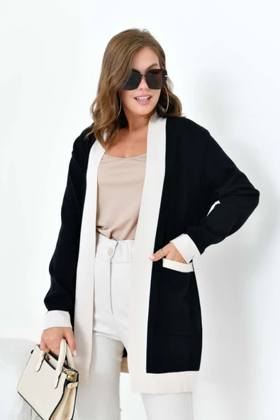 FTZ Women Kadın İki Renkli Giycık  Siyah 20716 - Resim 4