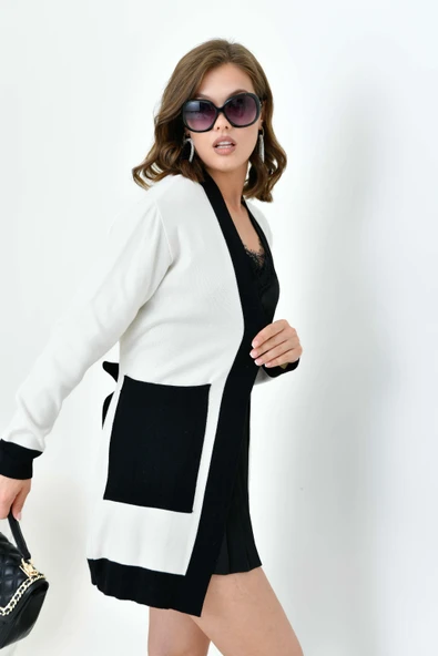 FTZ Women Kadın İki Renkli Giycık  Ekru 20716 - Resim 4