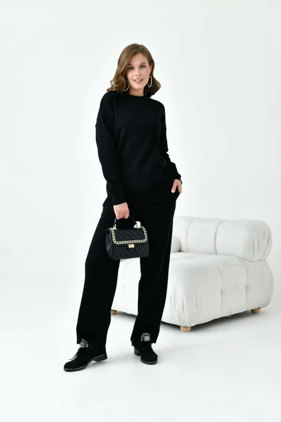 FTZ Women Kadın Düz Basic İkili Takım  Siyah 20800 - Resim 6