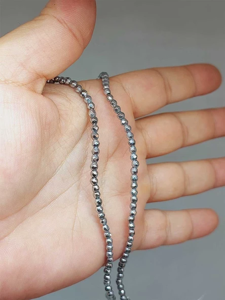 Hematit Taşı Faset Kesim 3mm Dizi (52430)