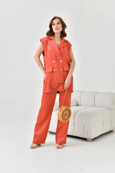 FTZ Women Kadın Yelekli Takım  Taba 30783 - Resim 4