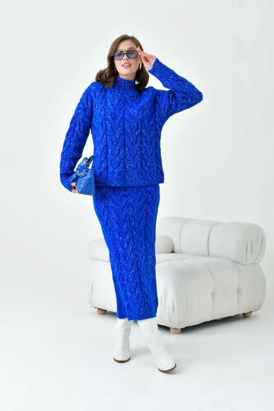 FTZ Women Kadın Sim Detaylı İkili Takım  Saks Mavi 20731 ürün görseli 1