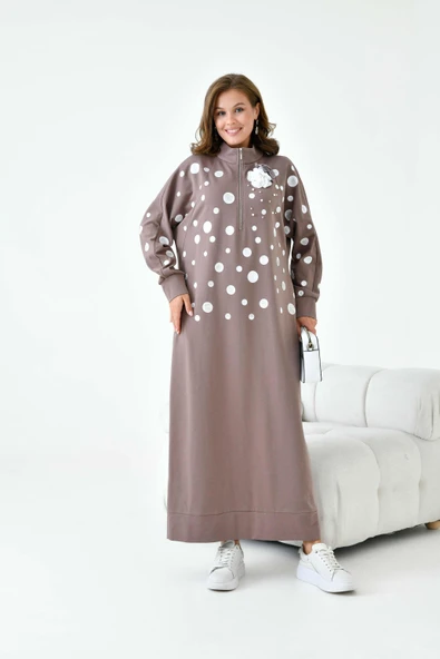 FTZ Women Kadın İki İp Elbise  Kahve 30902 - Resim 4