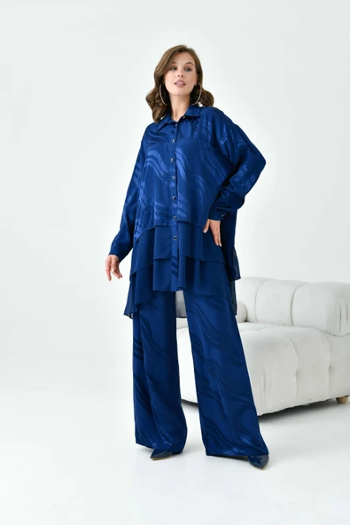 FTZ Women Kadın Jakar Takım  Lacivert 30876 - Resim 6