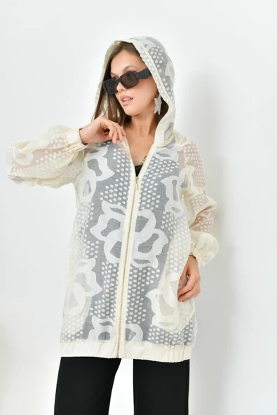 FTZ Women Kadın Kesme Jakar Cap  Beige 30845 - 5