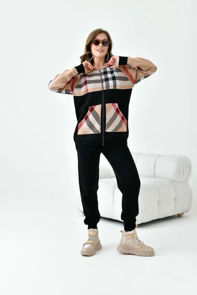 FTZ Women Kadın İkili Triko Takım  Siyah 20696 - Resim 6