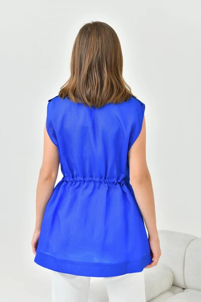Ftz Women Kadın Organze Yelek Saks Mavi 30855 - 7