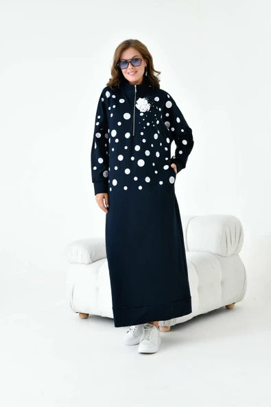 FTZ Women Kadın İki İp Elbise  Lacivert 30902 - Resim 7