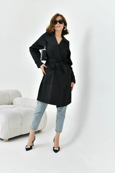 FTZ Women Kadın Paraşüt Kap  Siyah 30745 - Resim 3