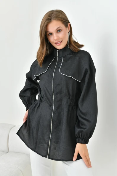 FTZ Women Kadın Organze Cap  Siyah 30854 - Resim 3