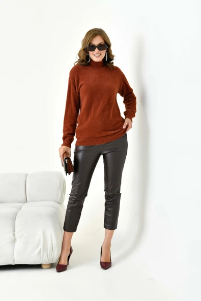 FTZ Women Kadın Basic Kazak  Kiremit 20878 ürün görseli