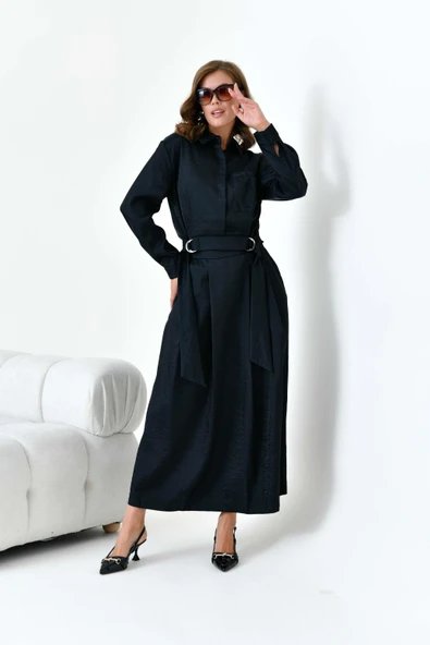 FTZ Women Kadın Etekli Parlak Takım  Siyah 30870 ürün görseli