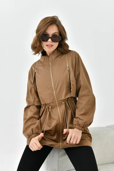 FTZ Women Kadın Paraşüt Kap  Kahve 30743 - 4