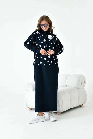 FTZ Women Kadın İki İp Elbise  Lacivert 30902 - Resim 5