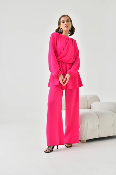 Ftz Women Kadın Pantolonlu Takım Fuşya 30767