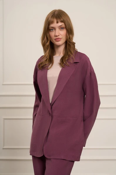 FTZ Women Kadın Begonya Ceketli Takım  Mürdüm 30777 - 3