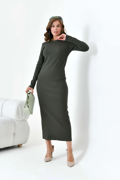 FTZ Women Kadın Kaşkorse Elbise  Haki 30901 - Resim 2