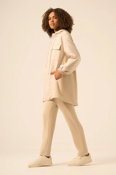 FTZ Women Kadın Oysho Takım  Beige 30937 - Resim 3