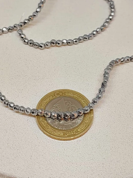 Hematit Taşı Faset Kesim 3mm Dizi (52430) - 2