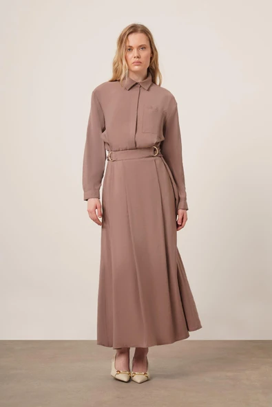 FTZ Women Kadın Modal Etekli Takım  Vizon 30714 ürün görseli