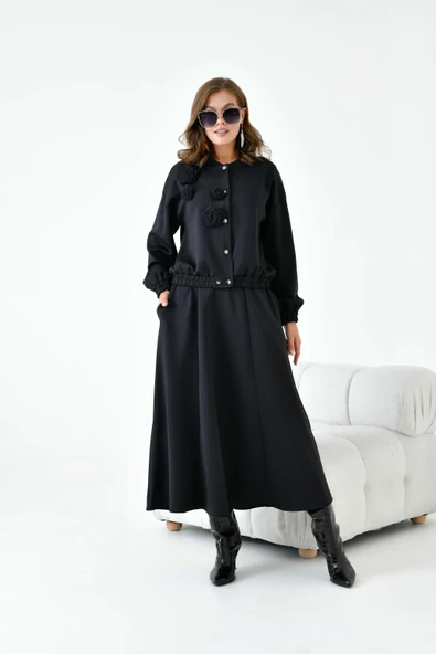 FTZ Women Kadın Scuba Takım  Siyah 30913 - Resim 3