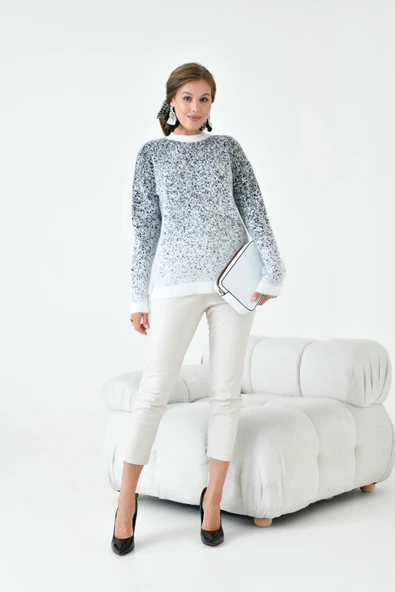 FTZ Women Kadın Geçişli Kazak  Ekru 20942 ürün görseli