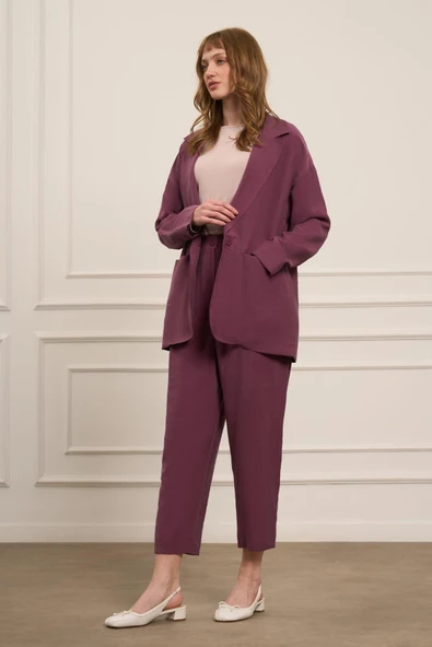 FTZ Women Kadın Begonya Ceketli Takım  Mürdüm 30777 - Resim 5