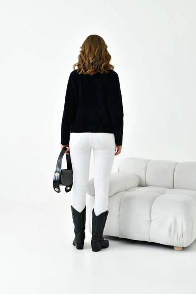 FTZ Women Kadın Düğme Detaylı Sakal Hırka  Siyah 20843 - 7