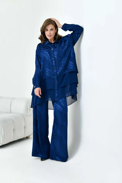 FTZ Women Kadın Jakar Takım  Lacivert 30876 - Resim 4