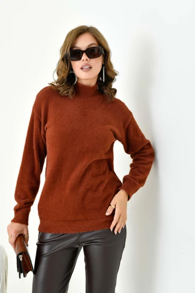 FTZ Women Kadın Basic Kazak  Kiremit 20878 - Resim 2