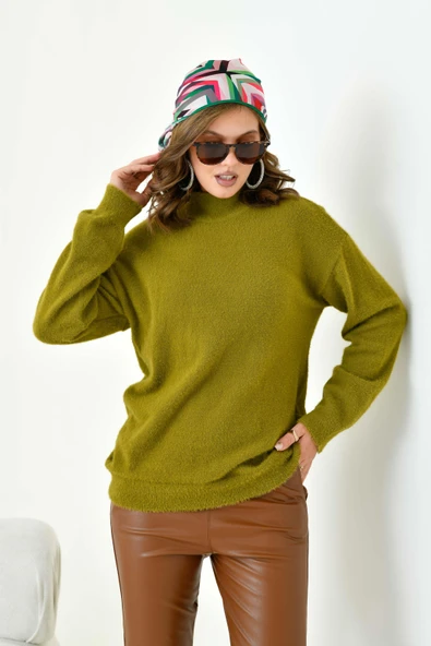 FTZ Women Kadın Basic Kazak Koyu Yeşil 20878 - 5