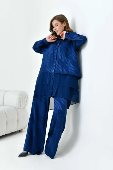 FTZ Women Kadın Jakar Takım  Lacivert 30876 - Resim 2