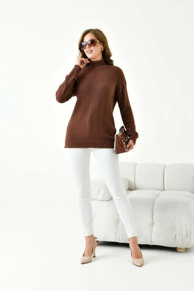 FTZ Women Kadın Basic Kazak  Kahve 20878 ürün görseli