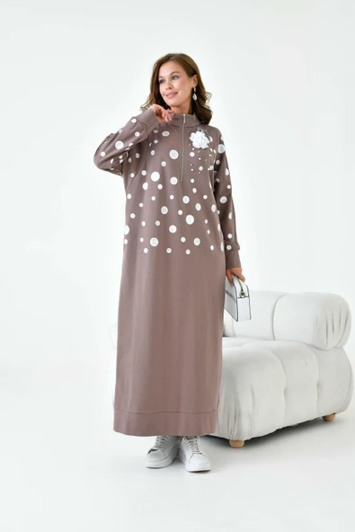 FTZ Women Kadın İki İp Elbise  Kahve 30902 - Resim 5