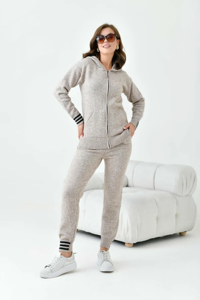 FTZ Women Kadın Çizgi Detaylı İkili Takım  Taş 20661 ürün görseli