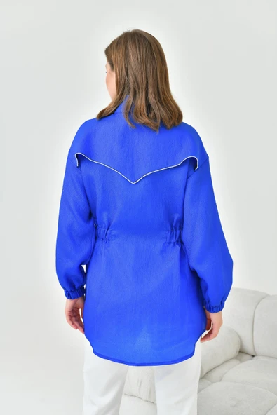 Kadın Organze Cap Saks Mavi 30854 - 7
