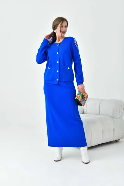 FTZ Women Kadın Kol Detaylı İkili Takım  Saks Mavi 20721 ürün görseli