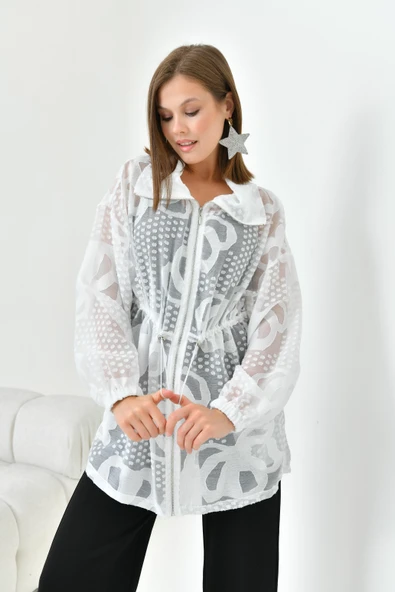 FTZ Women Kadın Jakar Cap  Ekru 30840 - Resim 6